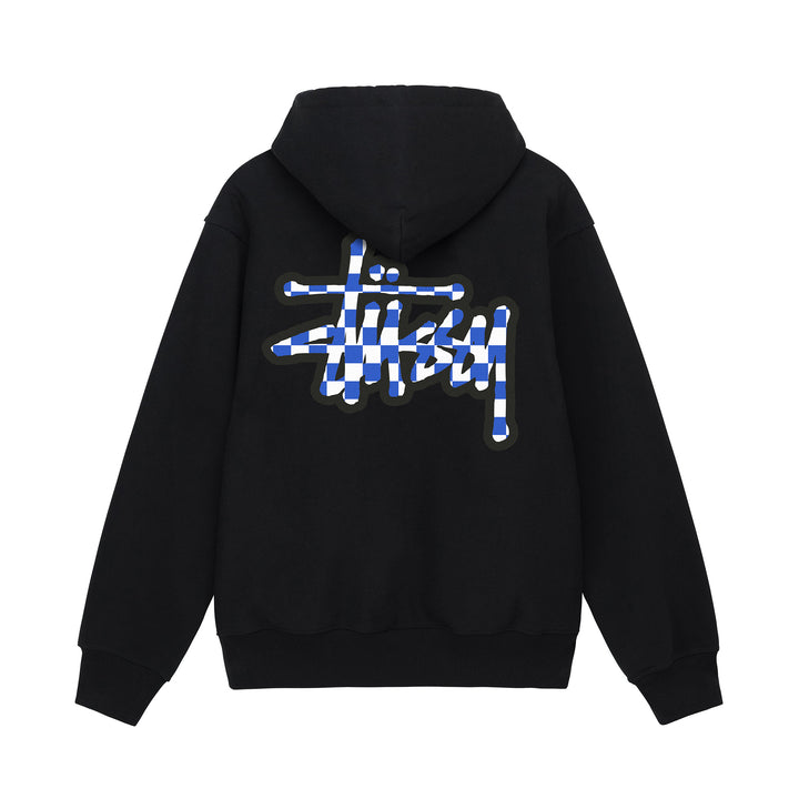 CHECKER STOCK HOODIE-BLACK