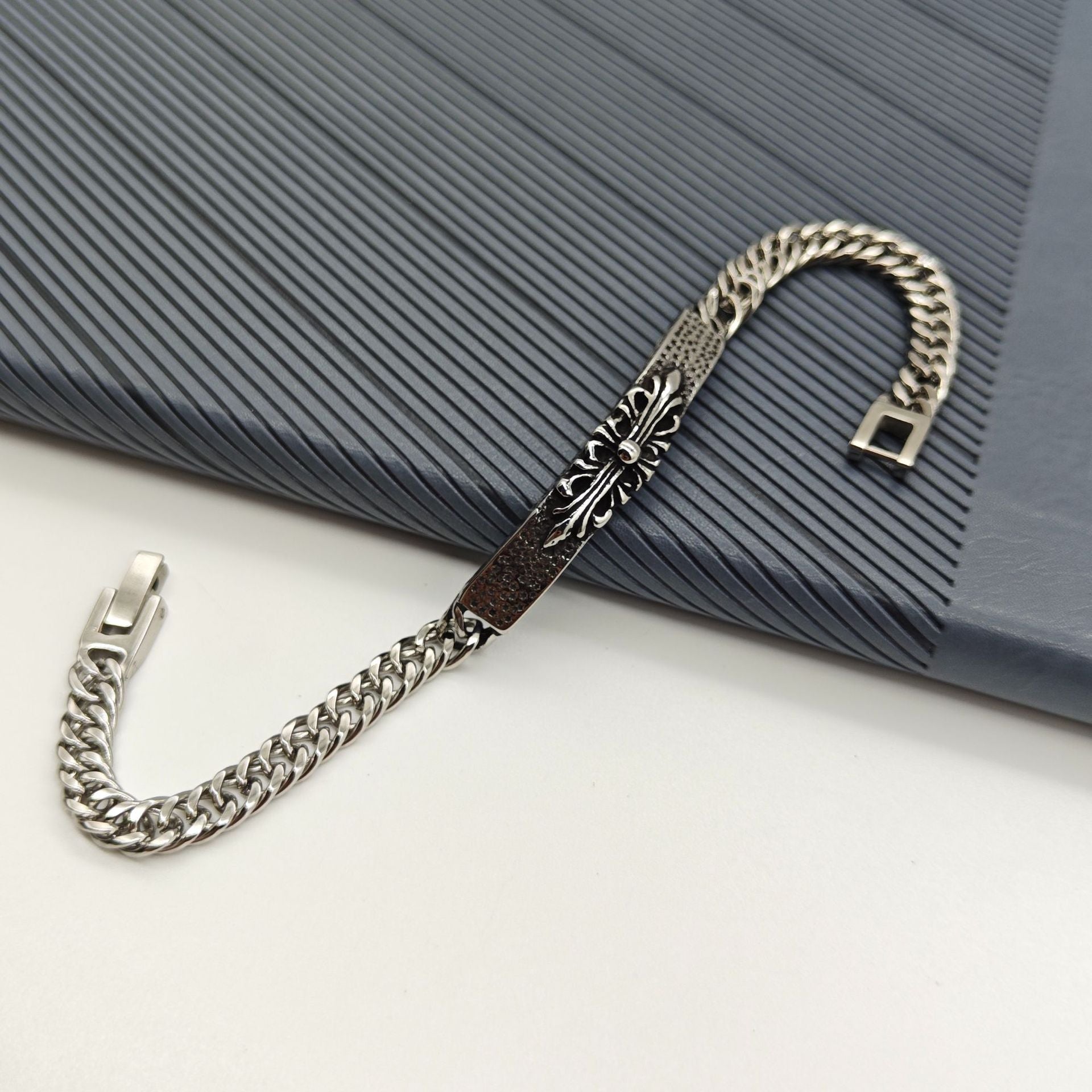 Chrome Hearts stainless steel curved brand main piece bracelet