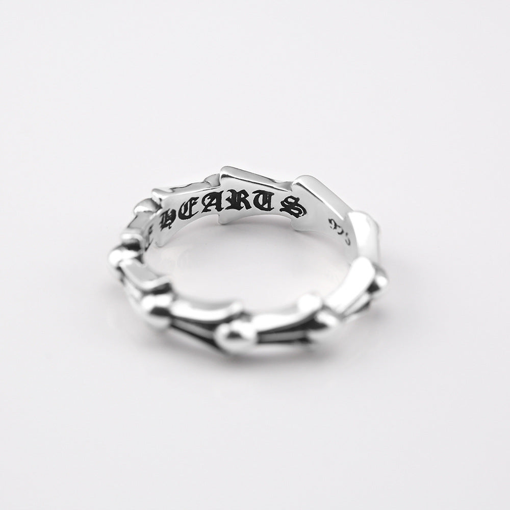 Chrome Hearts phoenix flower fishbone ring