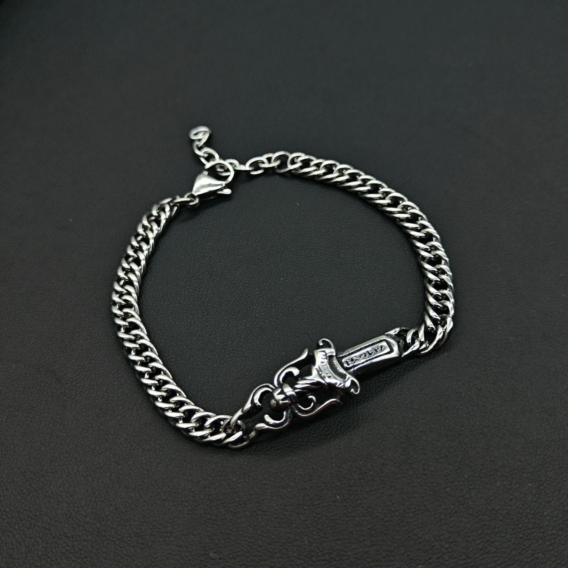 Chrome Hearts curved Cuban domineering retro bracelet