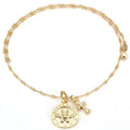 Chrome Hearts Gold Cross with Skull Round Tag Necklace