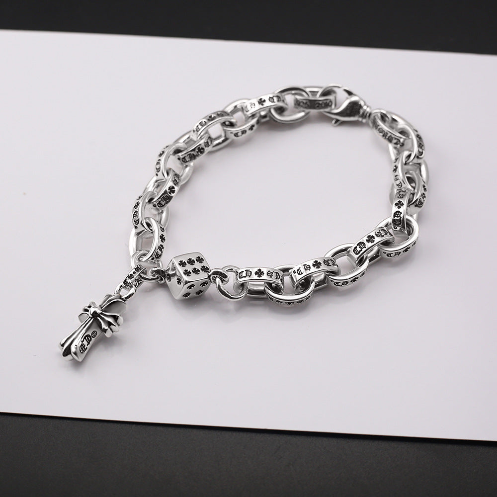 Chrome Hearts cross Dice letter bracelet