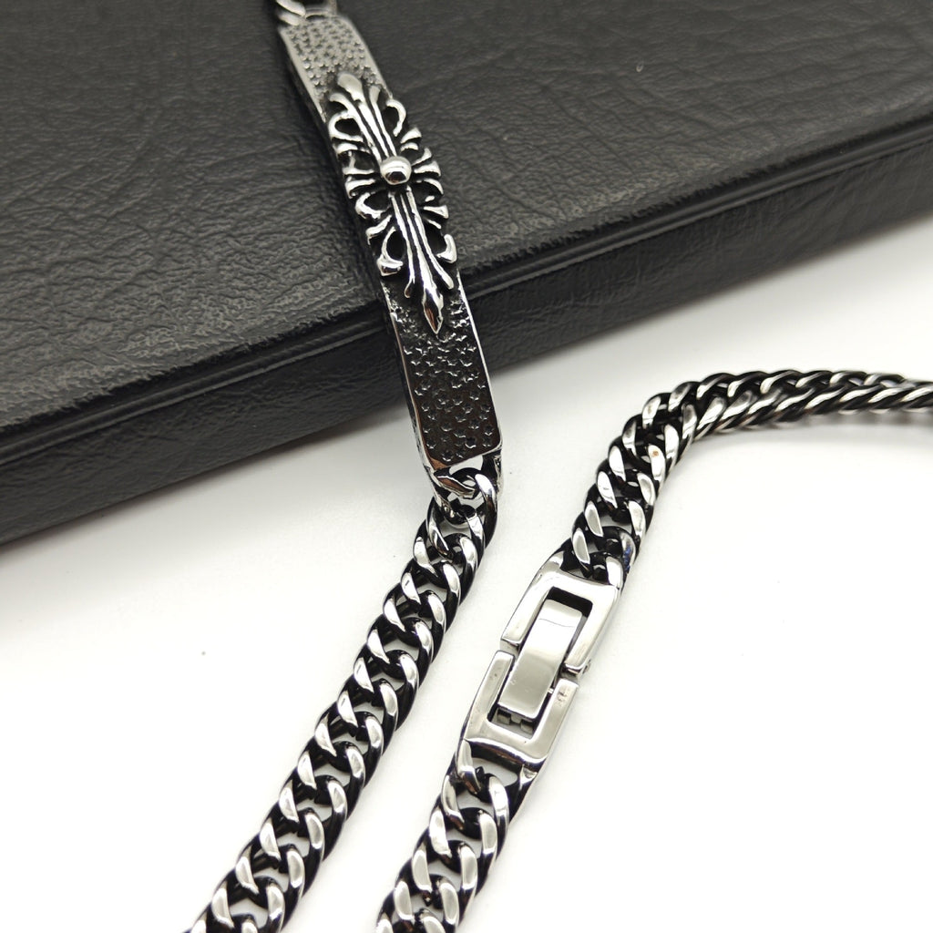 Chrome Hearts stainless steel retro polished Gothic style bracelet