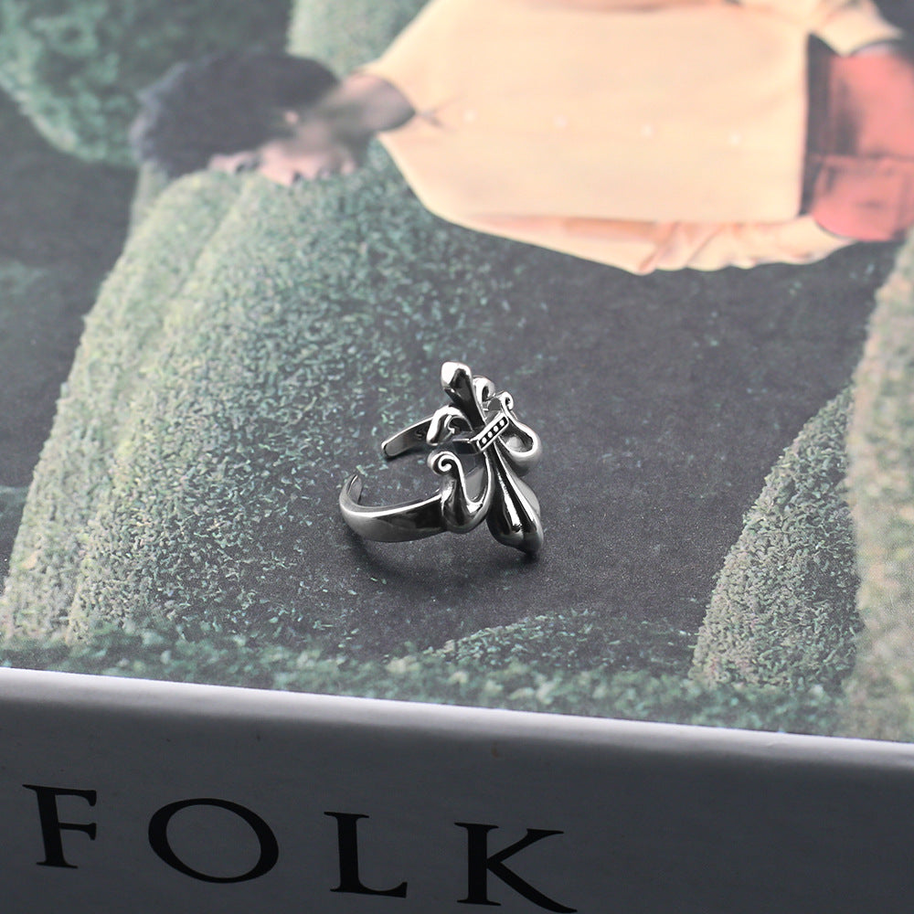 chrome hearts retro old anchor open ring