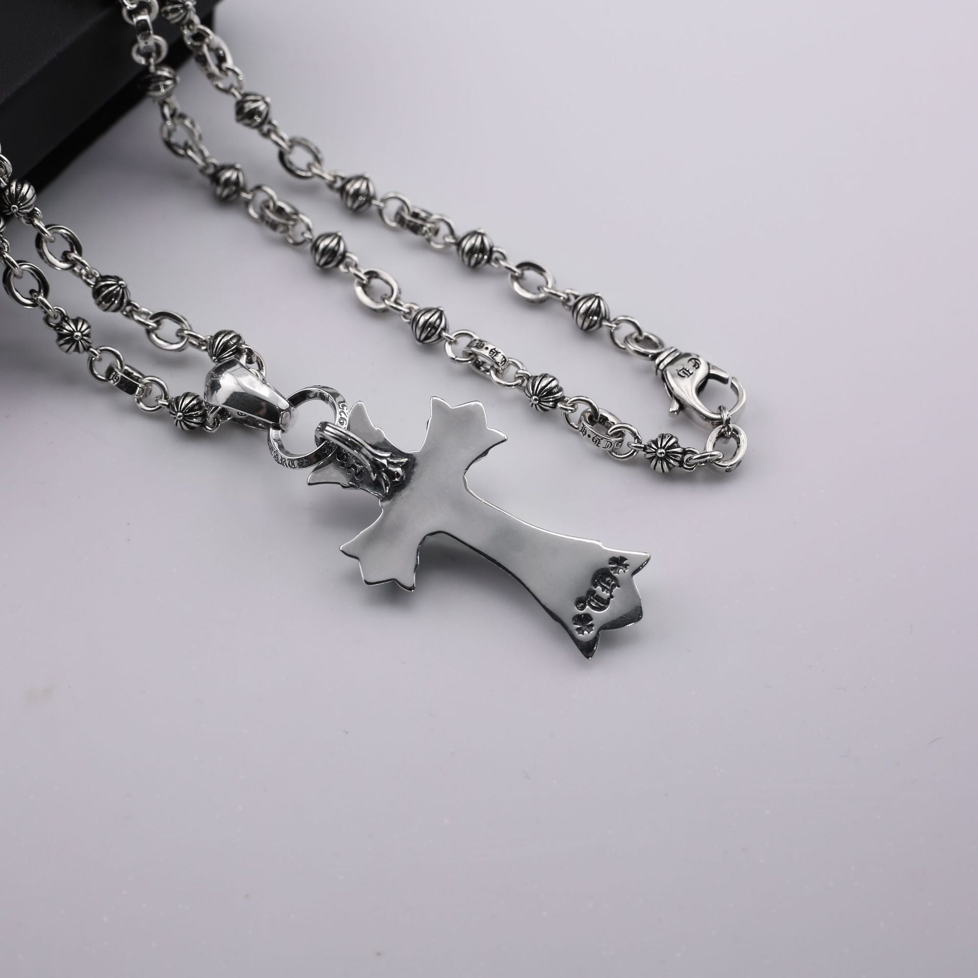 Chrome Hearts old retro large pendant S925 sliver cross necklace