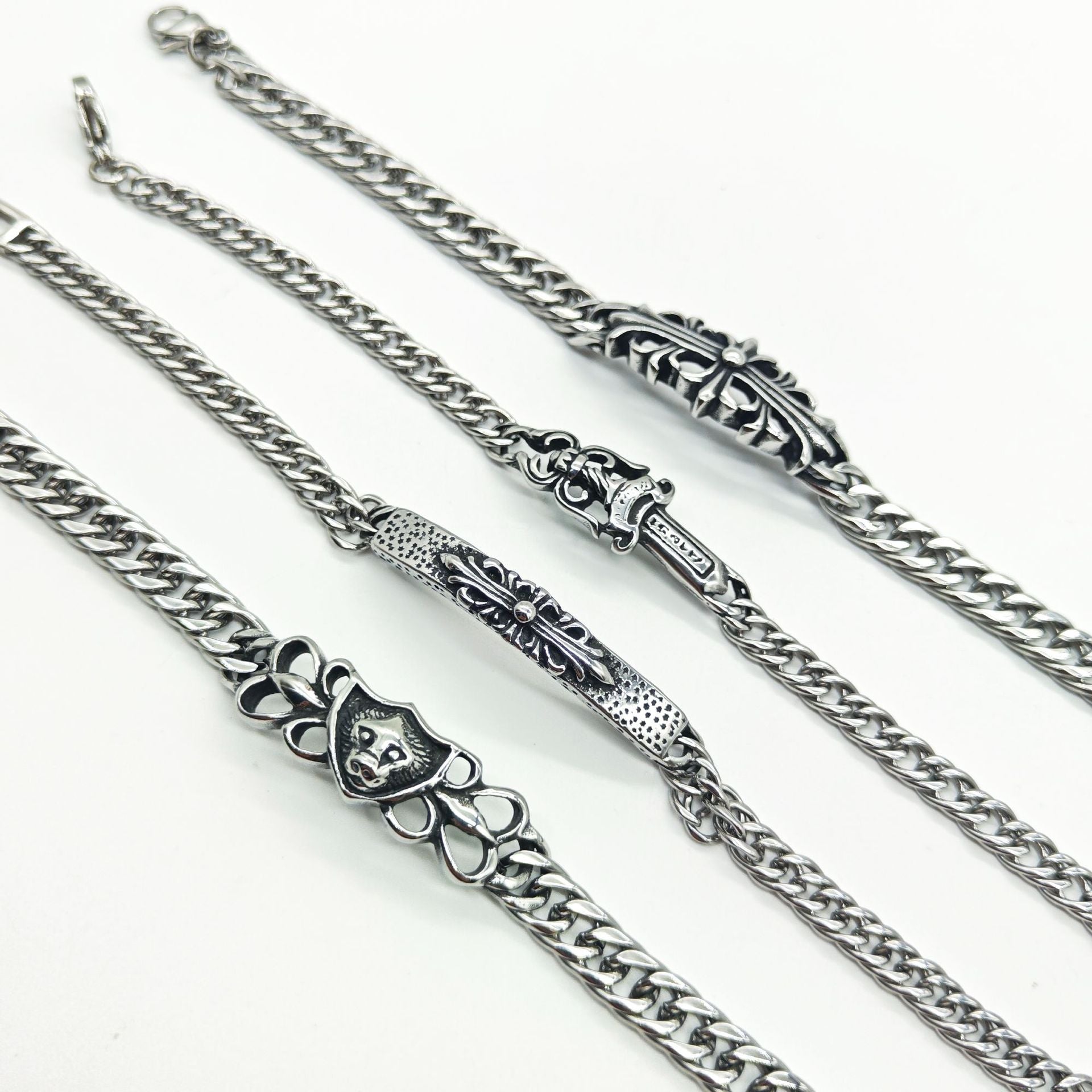 Chrome Hearts curved Cuban domineering retro bracelet