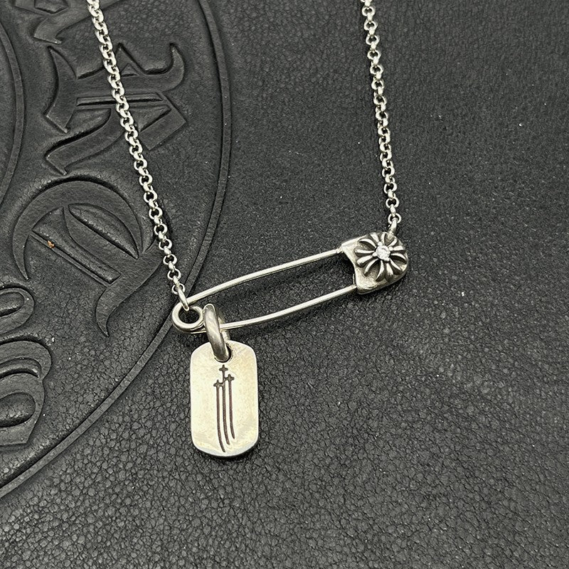 Chrome Hearts pin necklace with various elements