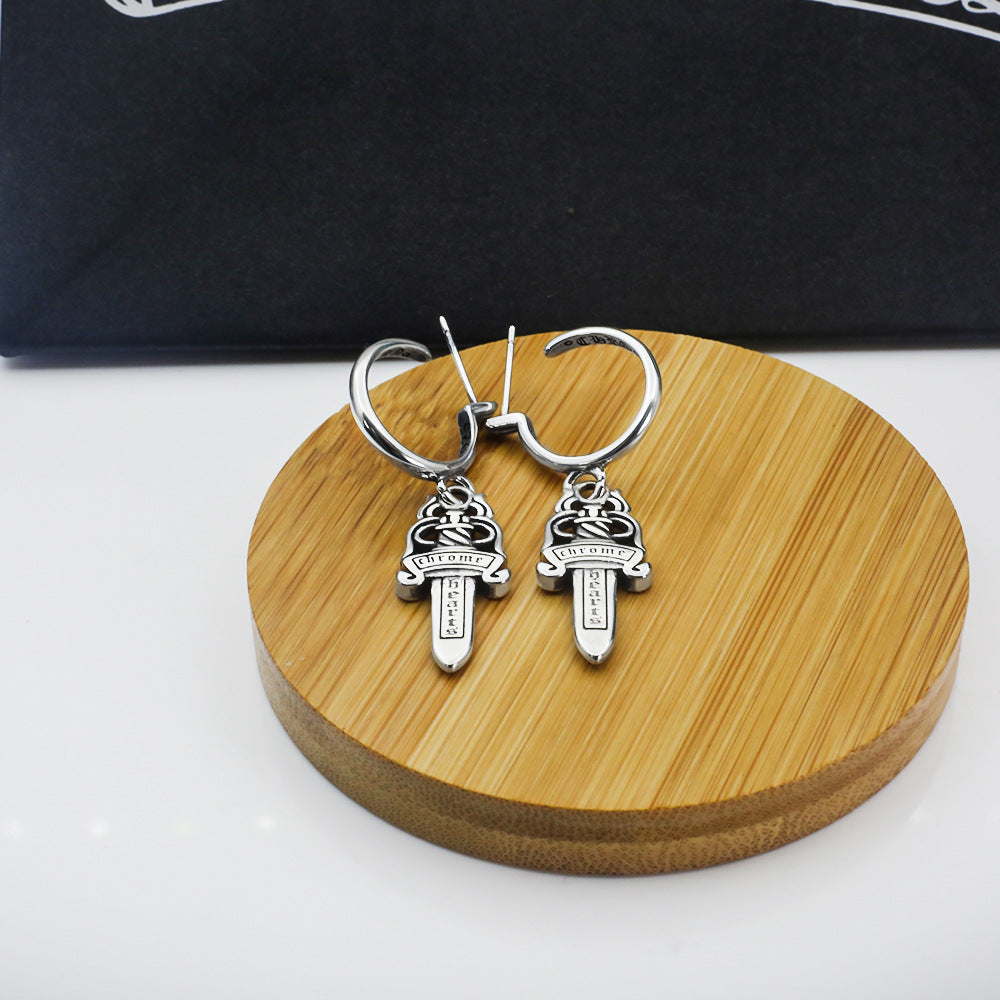 chrome hearts big sword model earrings