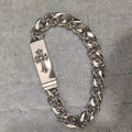 Chrome Hearts 925 Sterling silver cross half-Floral Plus Cross domineering ID bracelet