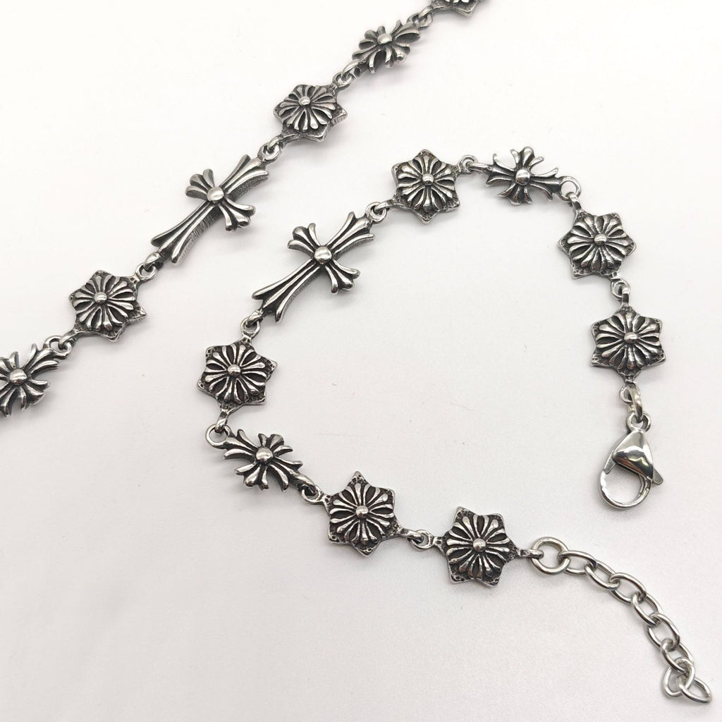 Chrome Hearts six-pointed star flower ball cross bracelet