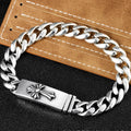 Chrome Hearts 925 Sterling silver Cross Motif Curb Chain Bracelet