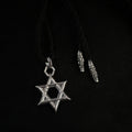 Chrome Hearts bullet-shaped six-pointed star tongue style leather rope necklace