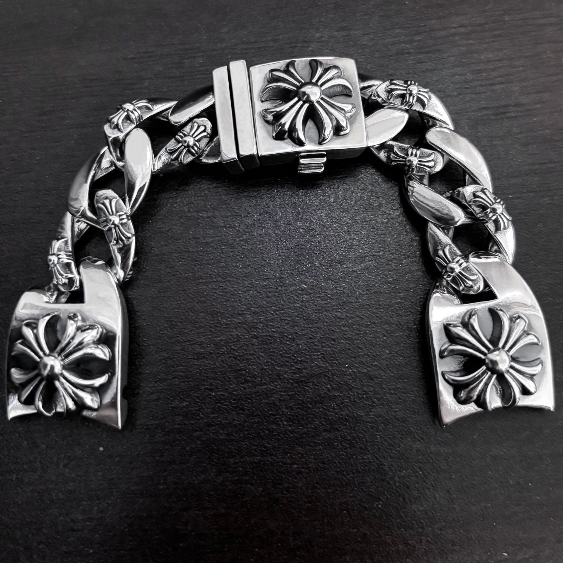 Chrome Hearts cross half flower watch strap